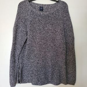Gap Black/Gray Knitted Sweater w/ Snap Buttons